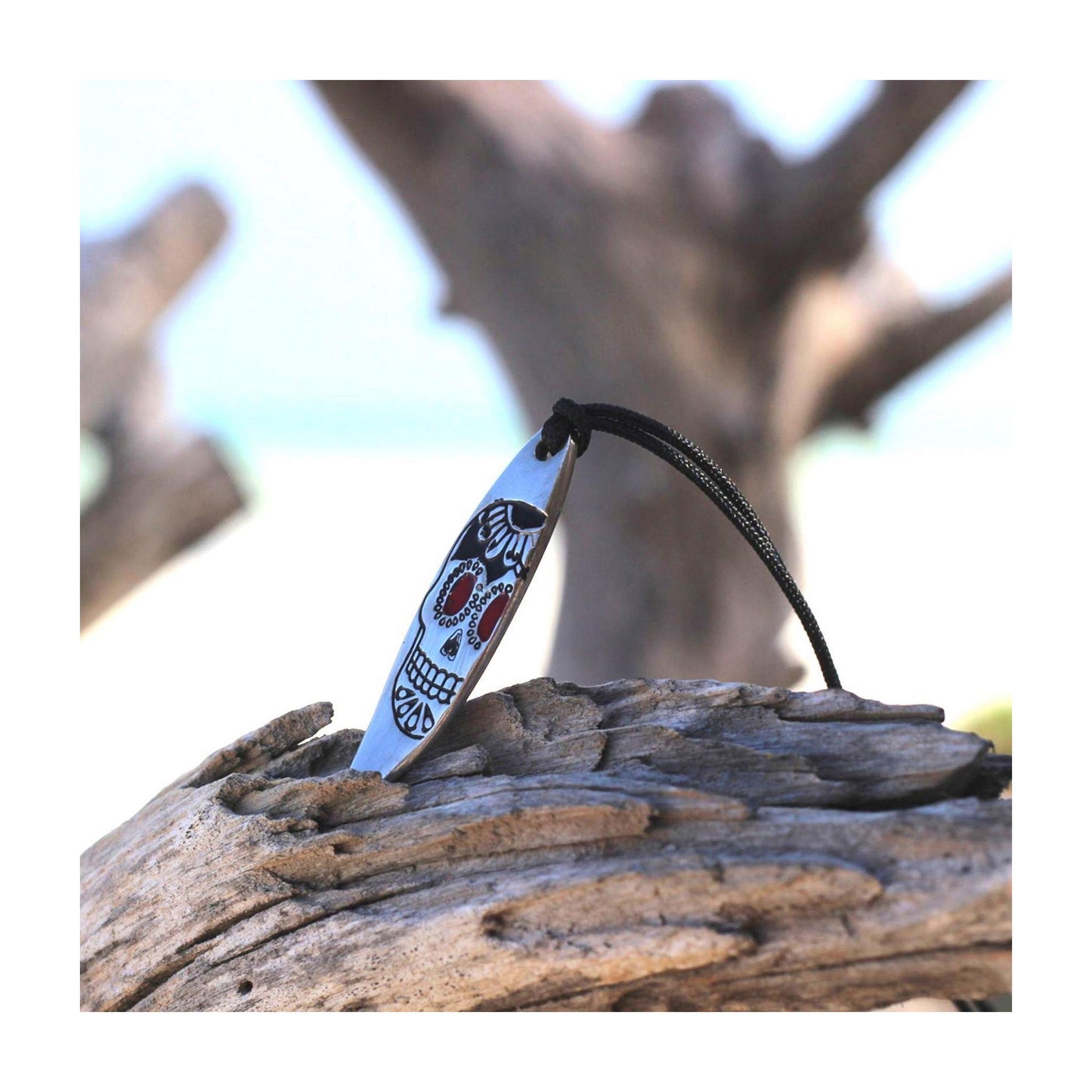 Silver+Surf Silber Schmuck Surfboard mit Totenkopf