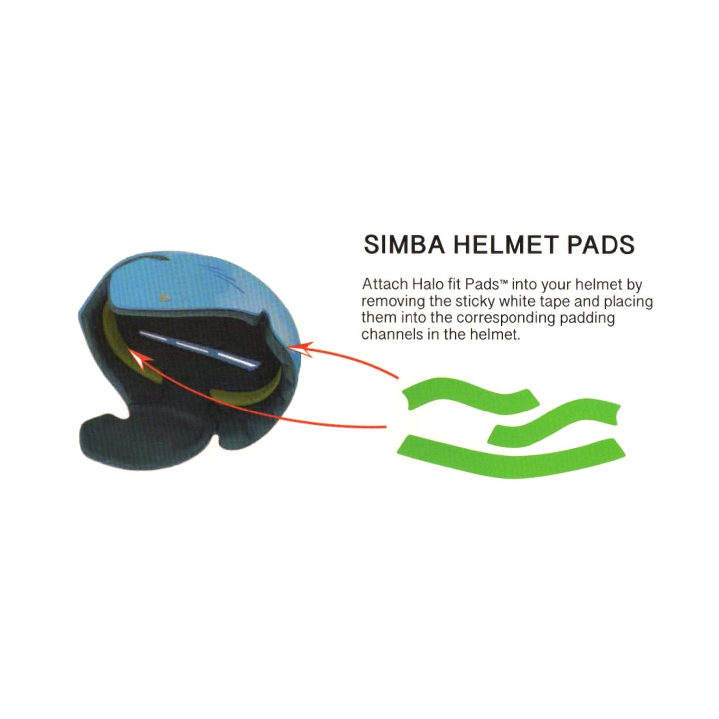 SIMBA SURF Helm Halo fit Pads Passstreifen