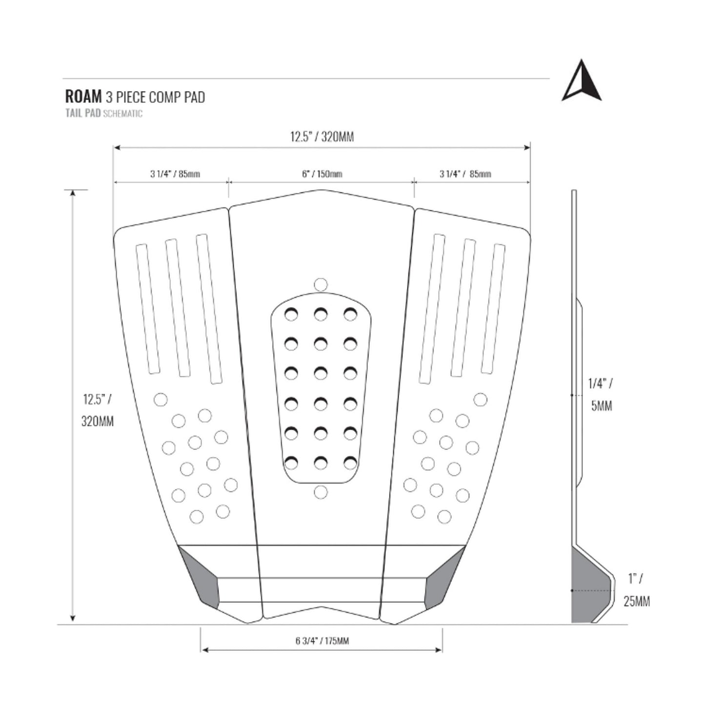 ROAM Footpad Deck Grip Traction Comp Pad Rot
