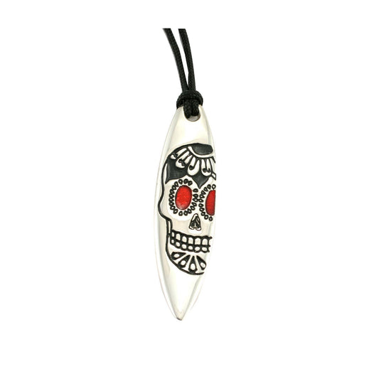 Silver+Surf Silber Schmuck Surfboard mit Totenkopf