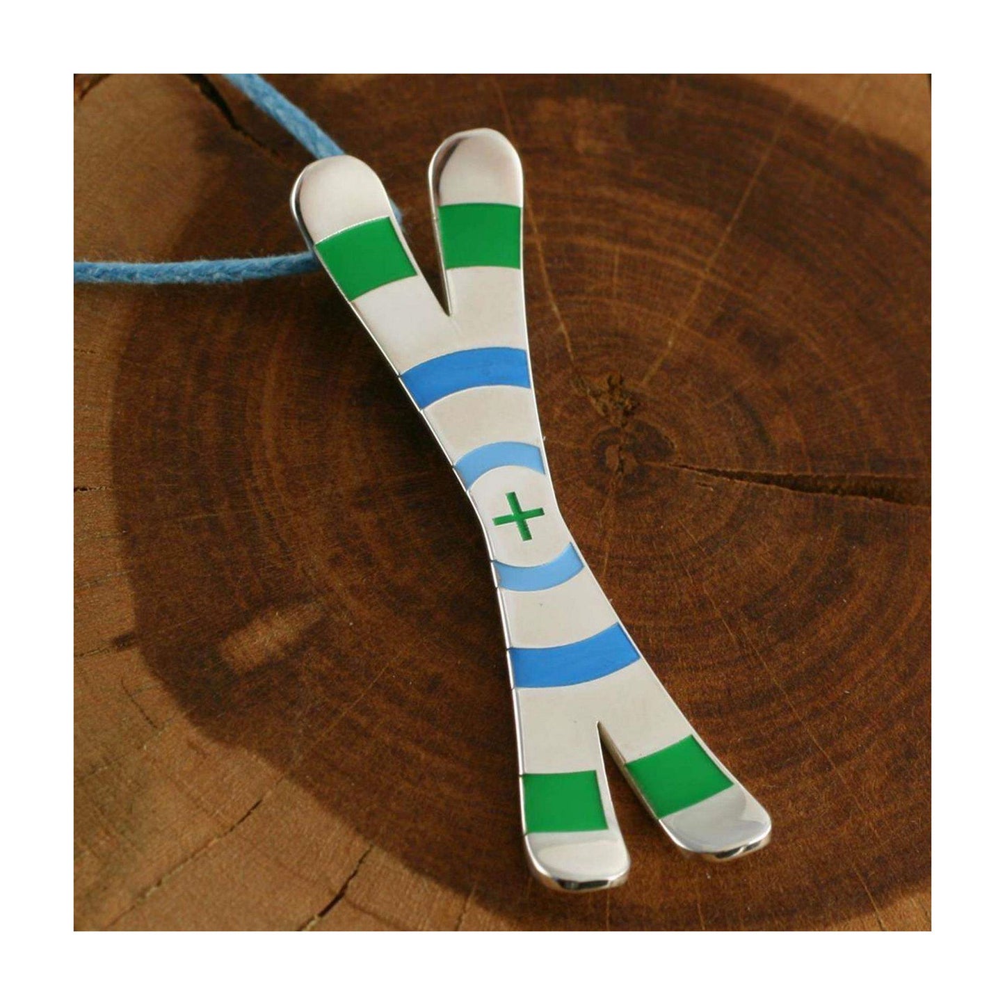 Silver+Surf Schmuck Ski Cross Circle Winter