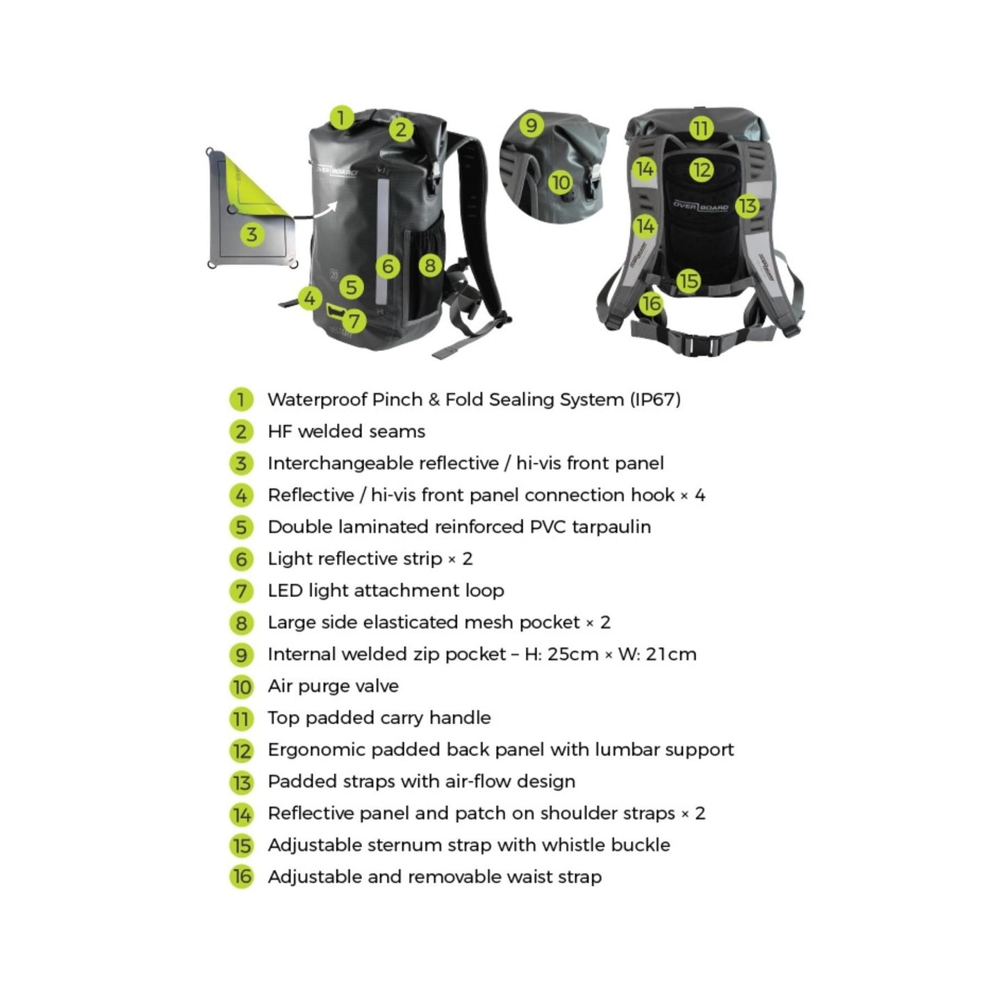 OverBoard wasserdichter Bike Rucksack VeloDry