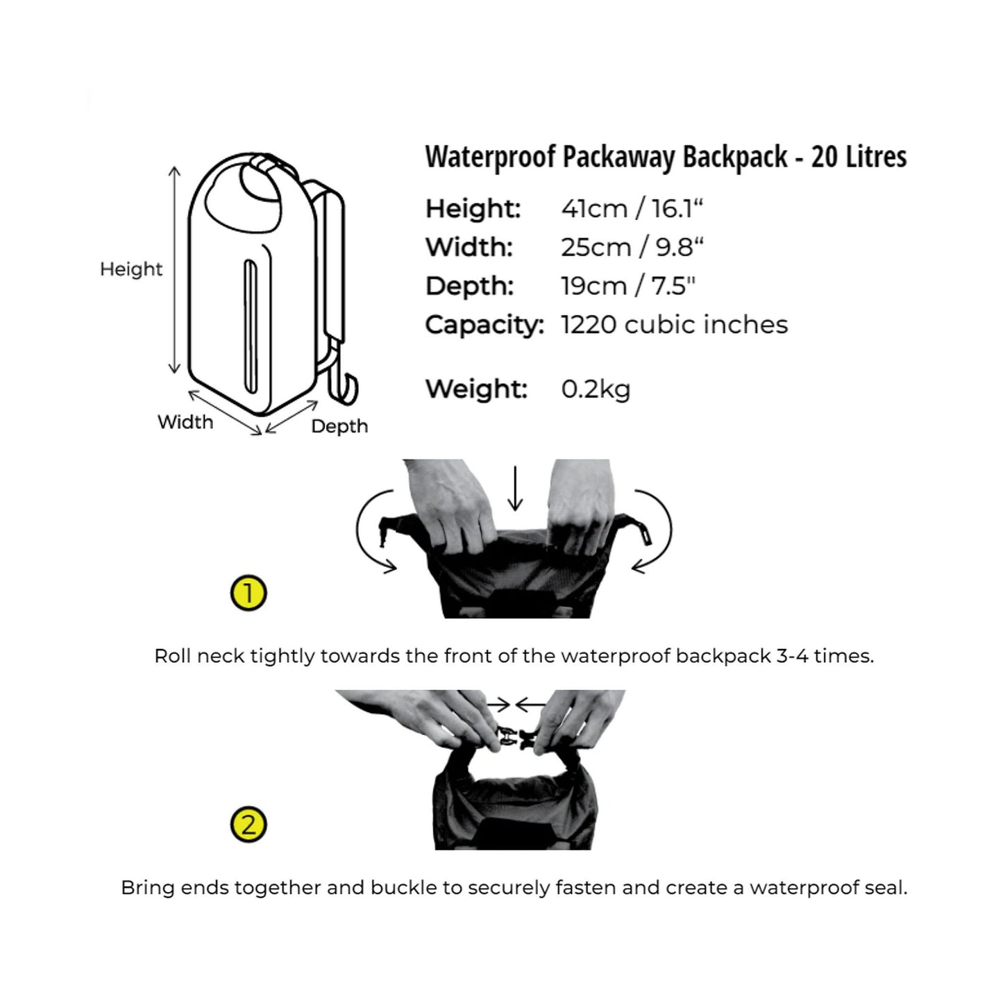 OverBoard wasserdicht Platzspar Rucksack