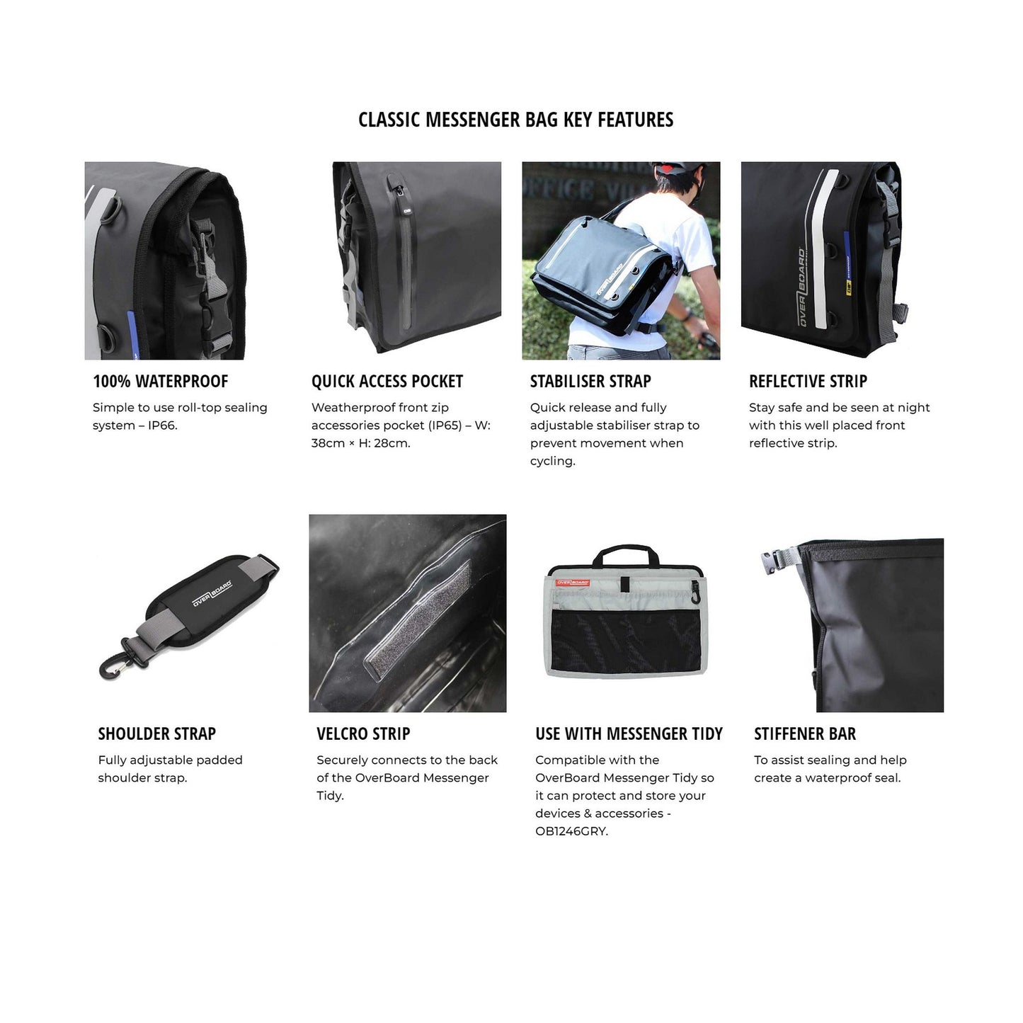 OverBoard wasserdichte Messenger Bag Kurier Tasche