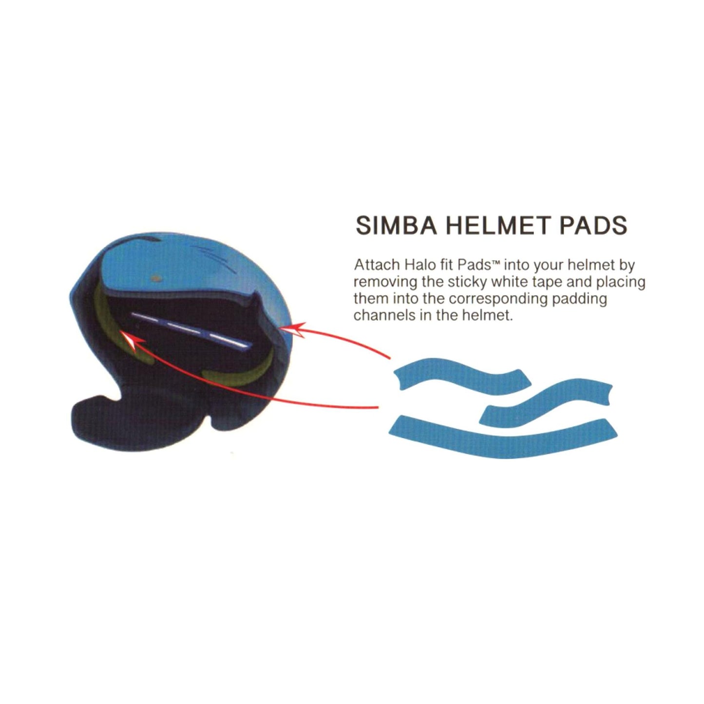 SIMBA SURF Helm Halo fit Pads Passstreifen