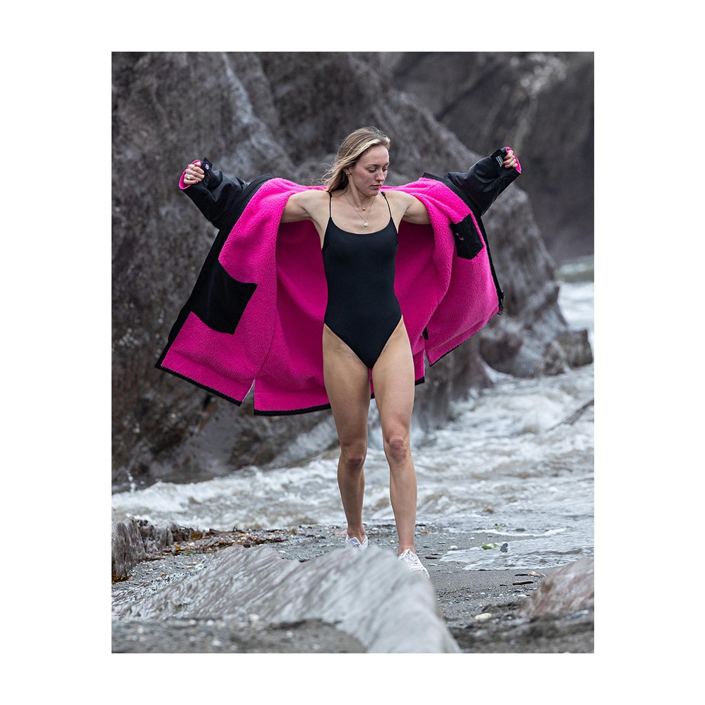 DRYROBE Advance Long Sleeve Schwarz Pink Adult