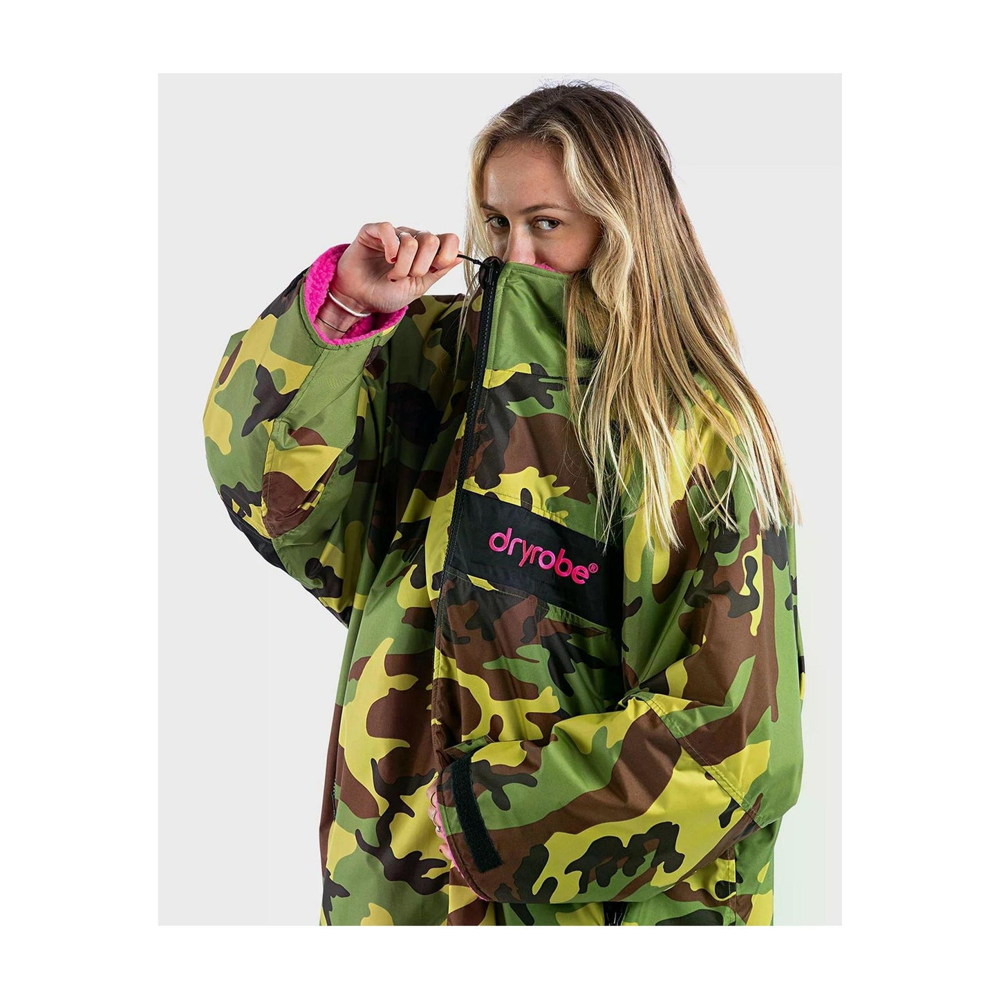 DRYROBE Advance Long Sleeve Grün Camo Pink Adult
