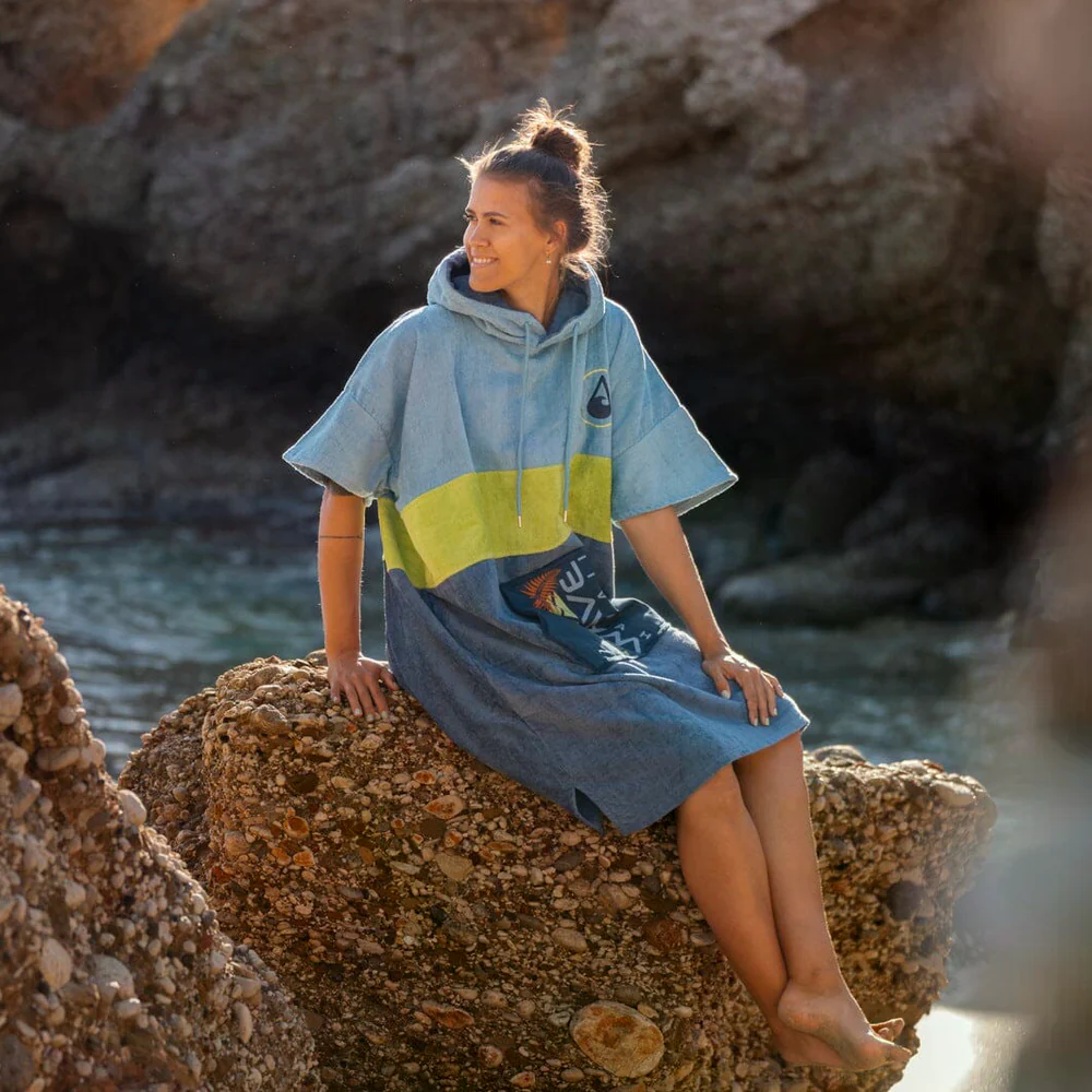 WAVE Hawaii, Poncho Kapalua, Baumwolle Velours